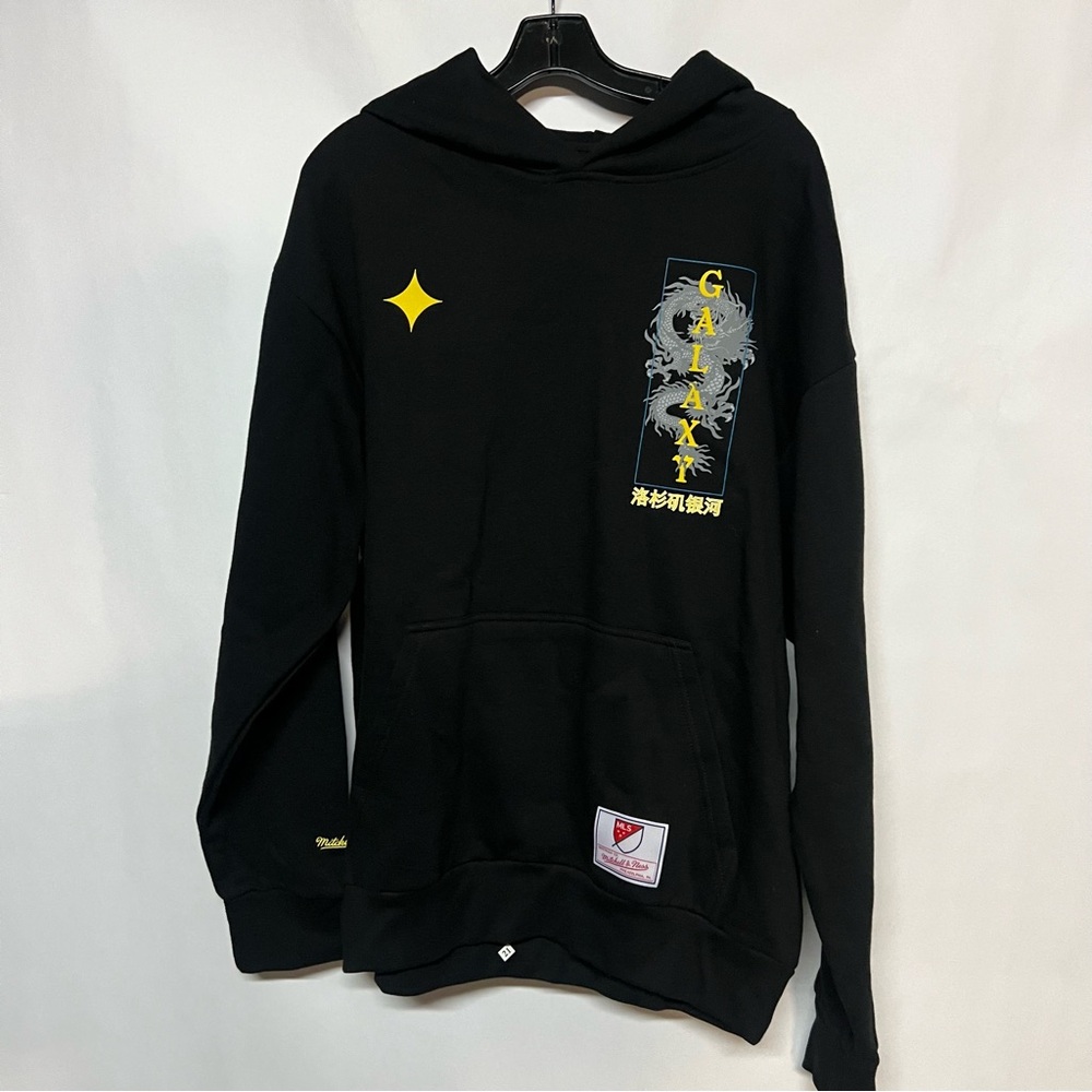 Mitchell & Ness Black Pullover Hoodie with Red and White MLS Patch
